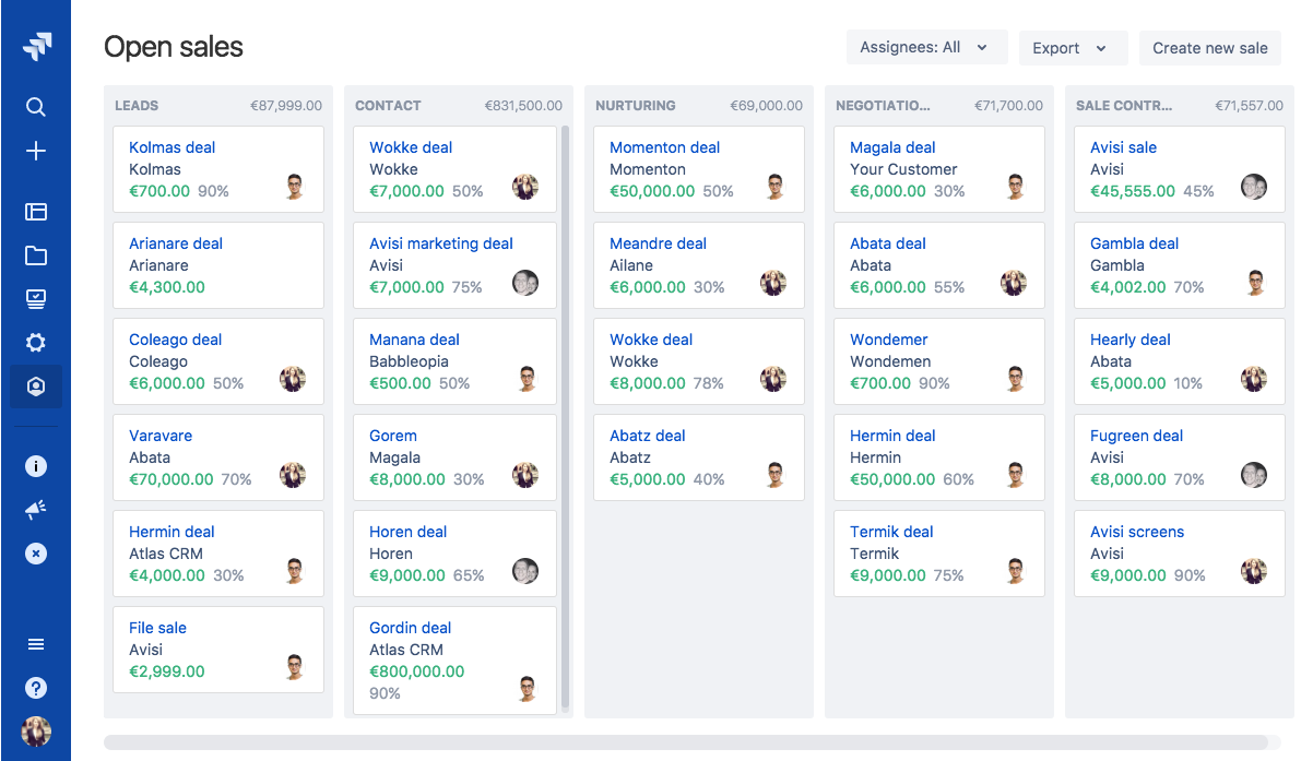 Manage sales in JIRA