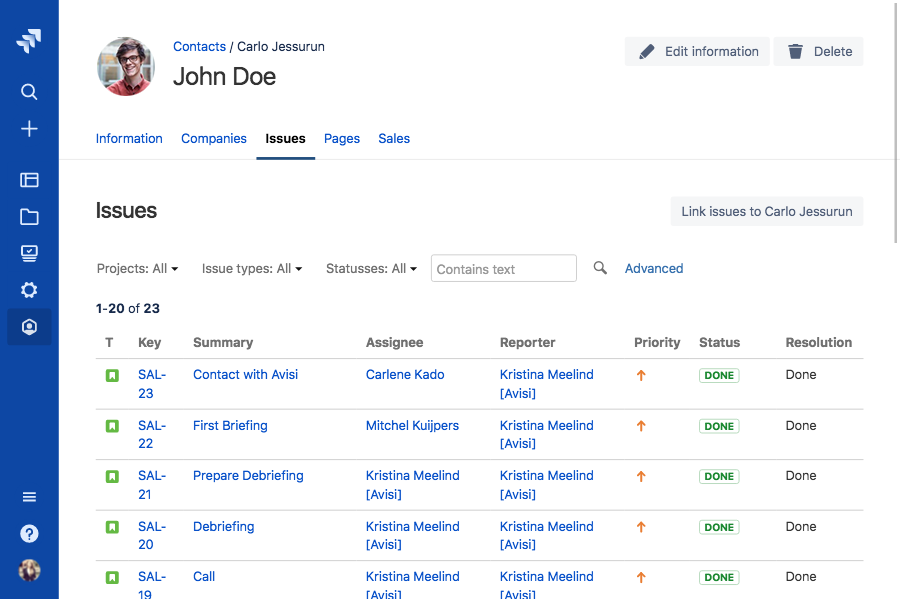 Link customers to Jira issues with Atlas CRM